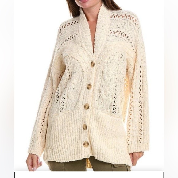 Free People Sweaters - Free people natural chunky cable cardigan